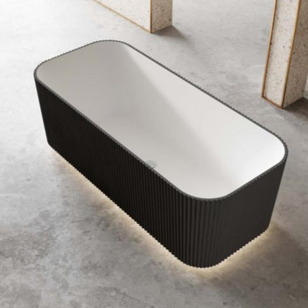 Hot Sale Milano Freestanding Bathtub in Matte Black & White, 1500/1700mm