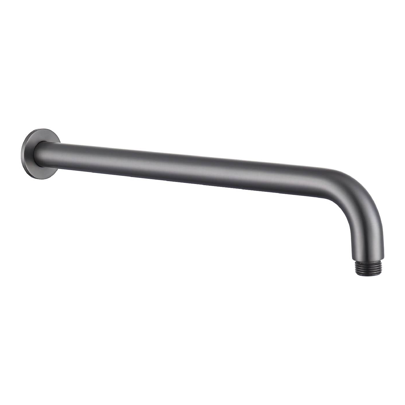 Upgrade Your Bathroom with 450mm Curved Mica Wall Shower Arm in Brushed Gun Metal Finish