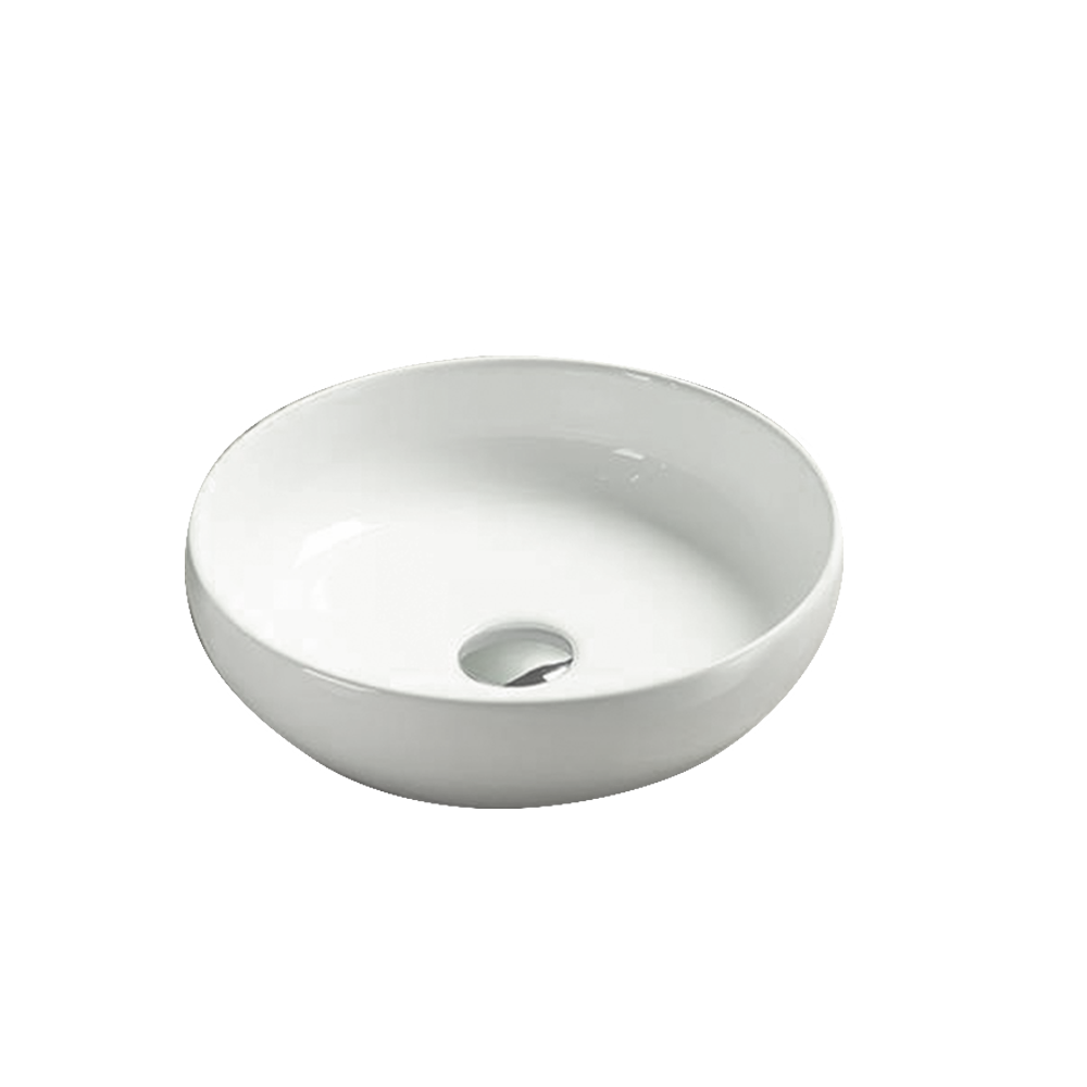 Glossy White Round Ceramic Basin - 370x370x110