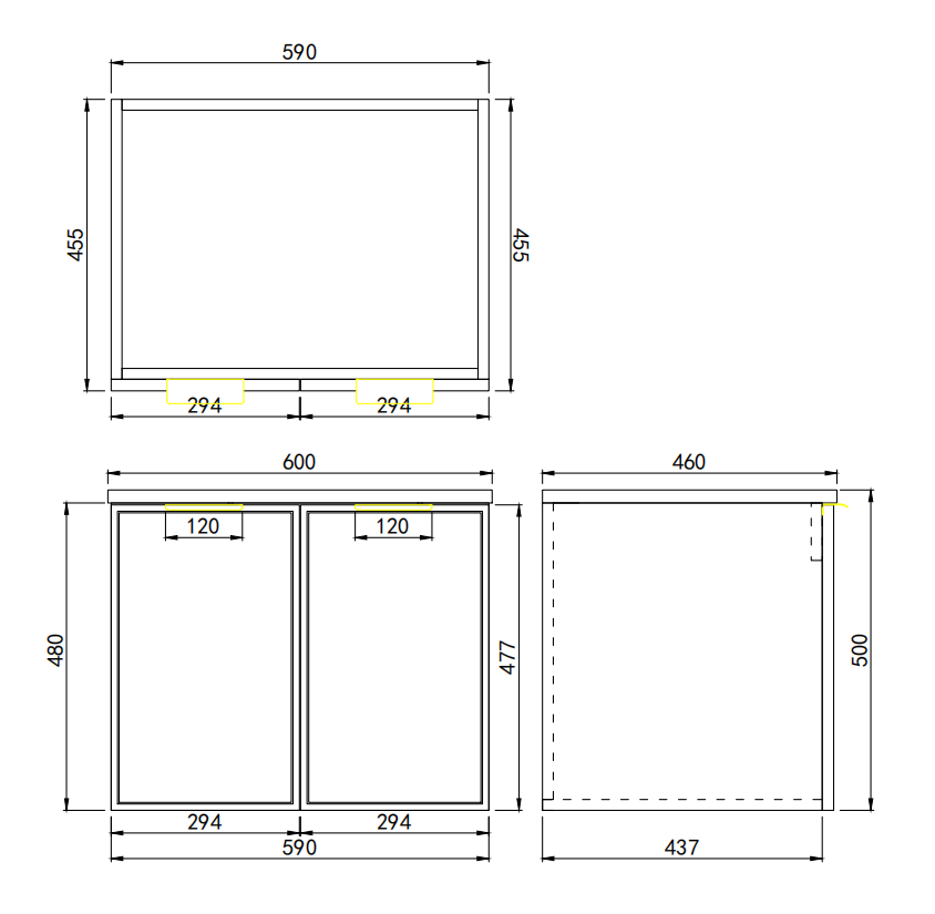 600mm Miami Matte White Wall - Hung PVC Bathroom Cabinet