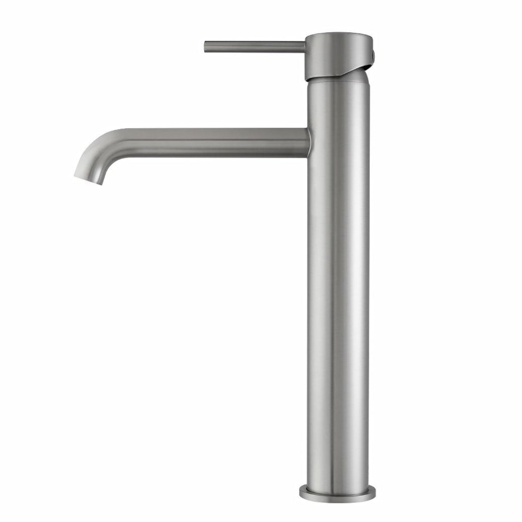 Hot Deal! LUCID PIN Round Brushed Nickel Tall Basin Mixer