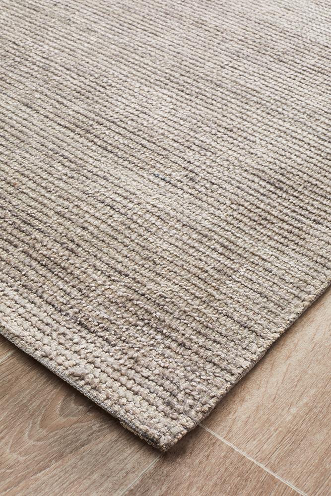 Luxurious Allure Stone Cotton - Rayon Hand - Loomed Rug with 9mm Pile