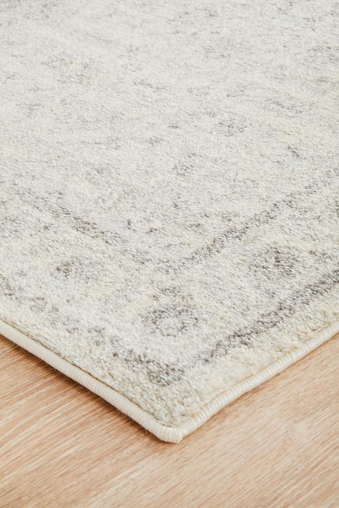 Hot Deal! Evoke Winter White Transitional Power-Loomed Runner Rug for Homes