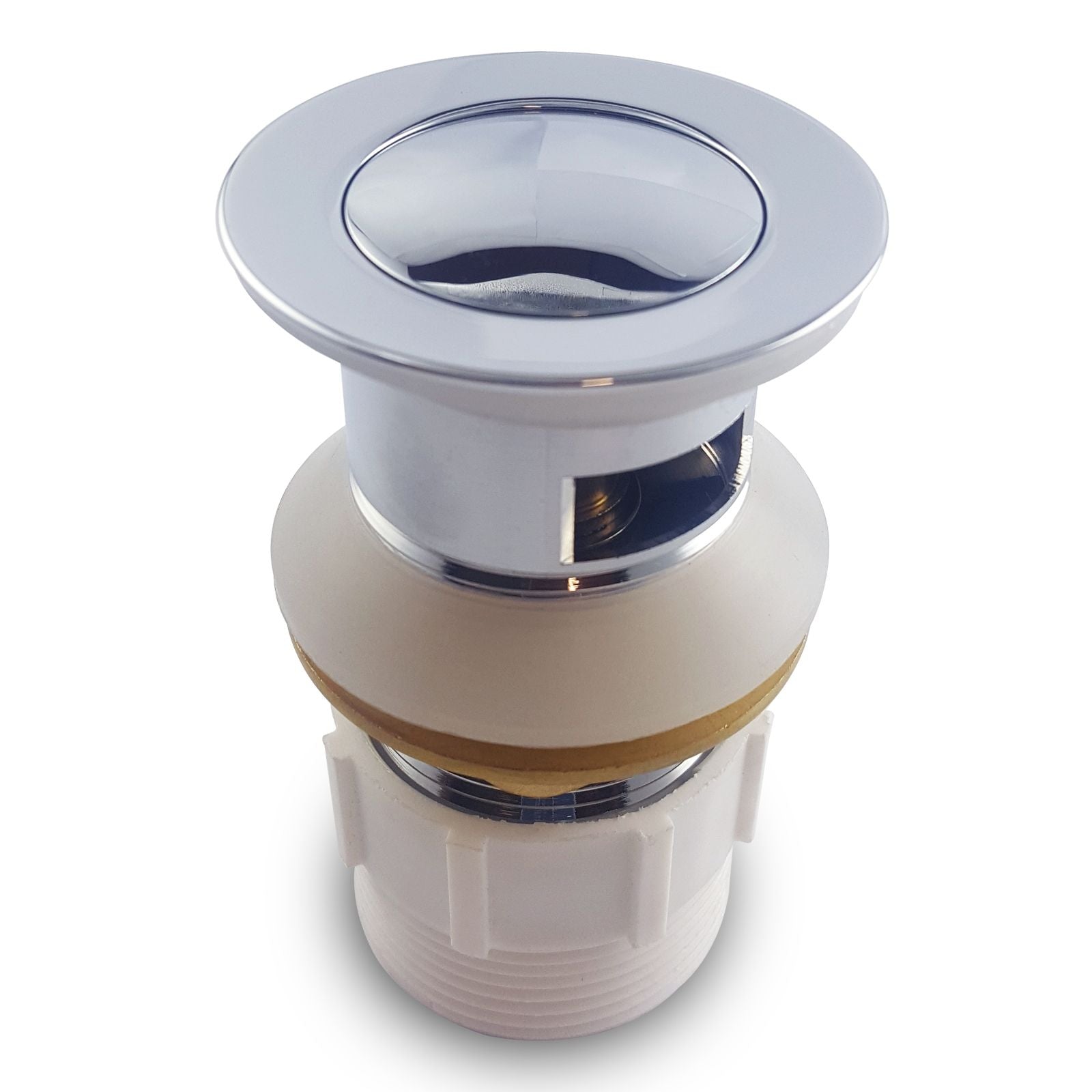 Chrome-Plated Solid Brass Pop Up Waste with Overflow for 32mm Basin Drain