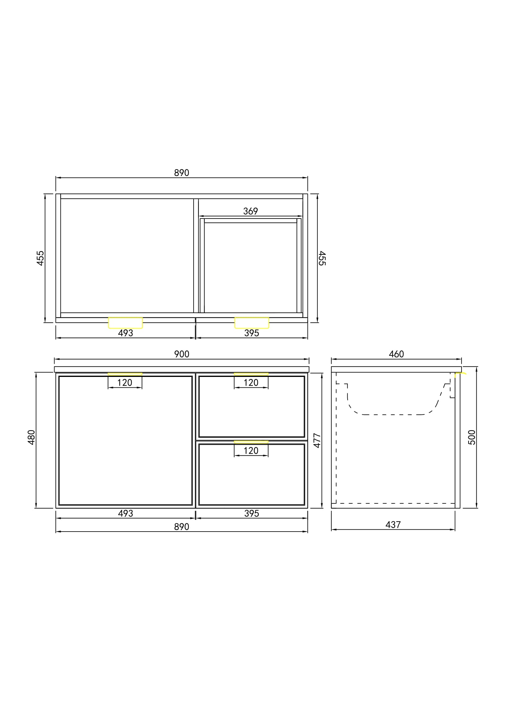 900mm Matte White Miami Wall - Hung PVC Bathroom Cabinet