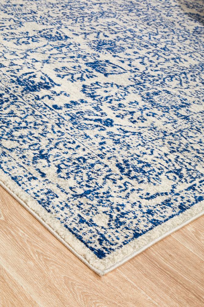 Exclusive Evoke Frost Blue Transitional Area Rug - Machine - Woven in Turkey