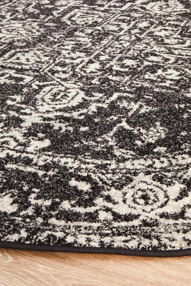 Hot Deal! Evoke Charcoal Round Transitional Rug