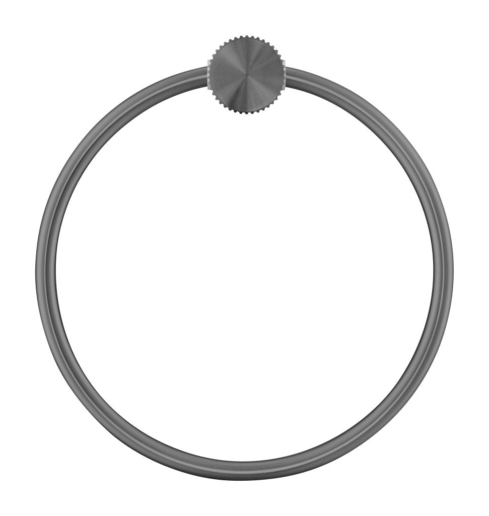 Stylish Brushed Gun Metal Mica Fluted Towel Ring - Upgrade Your Bathroom!