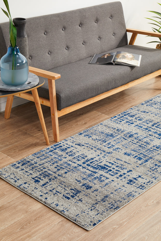 Hot! Mirage Ashley Blue Grey Abstract Modern Runner Rug