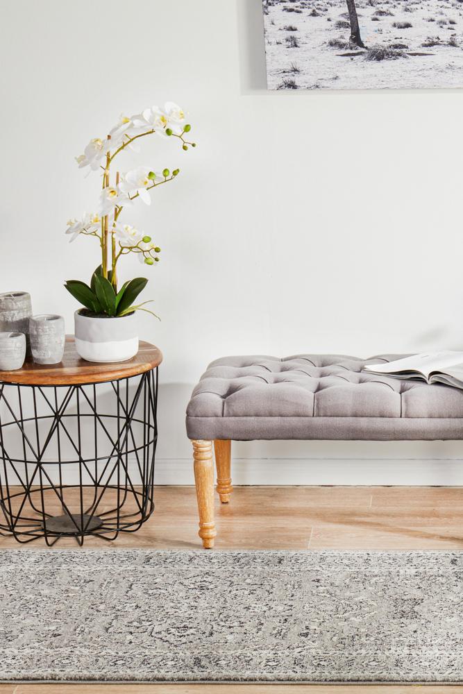 Hot Deal! Evoke Stone Grey Transitional Runner Rug