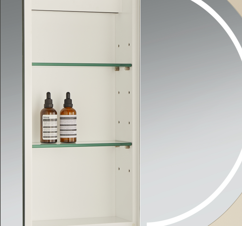 Hot Sale! Olivia Matte White/Black LED Bathroom Shaving Cabinet in 900/1200/1500mm Sizes