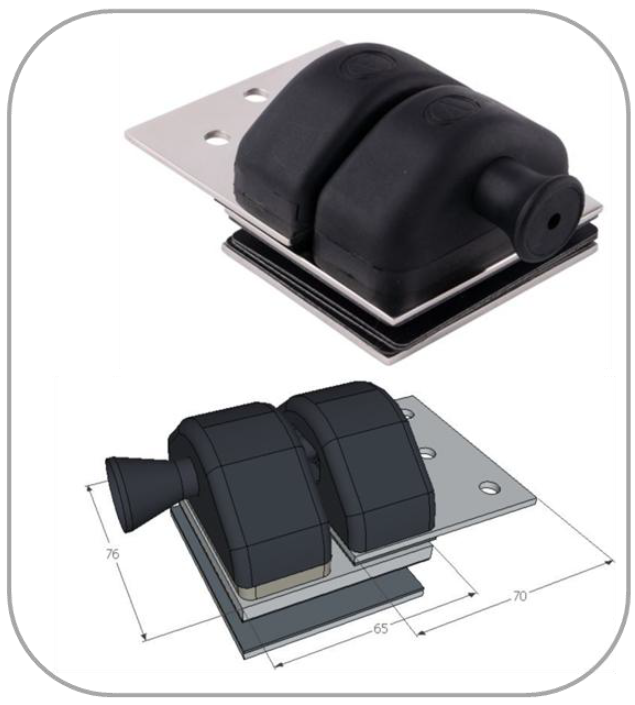 180° Glass to Square Post Pool Latch with 316 Stainless Steel Material