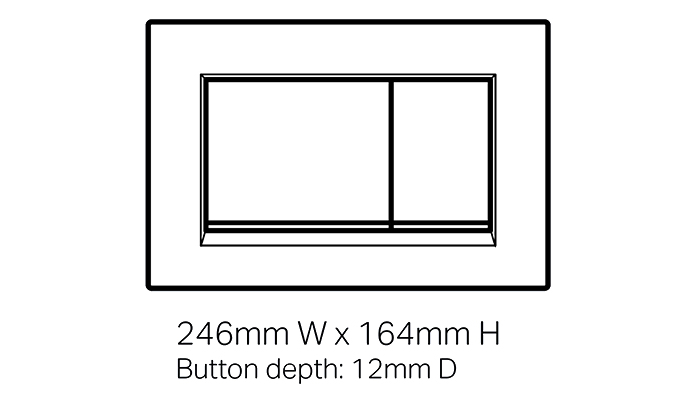 Hot Deal! Geberit Sigma Square Push Plate in Matte Black with Chrome Trim