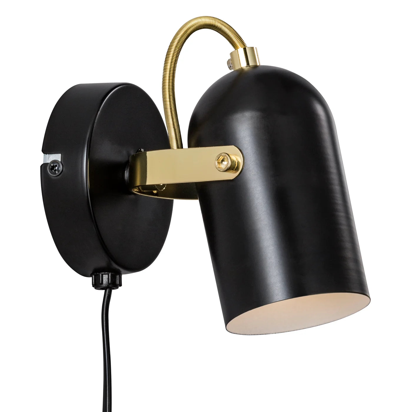 Nordlux Industrial Style Wall Light in Black and Polished Brass - Ideal for Hallways