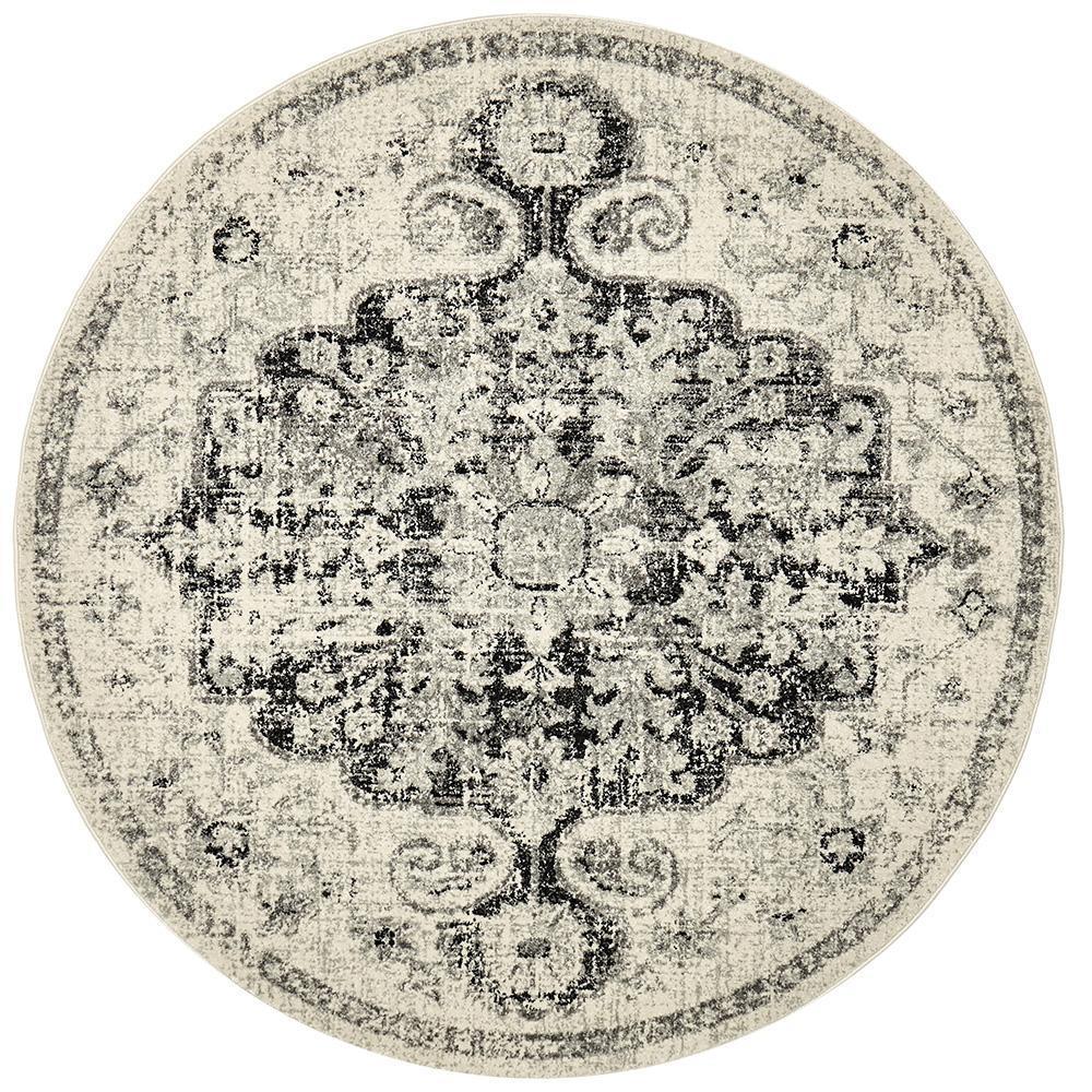 Hot! Museum Transitional Charcoal Round Rug for Stunning Spaces
