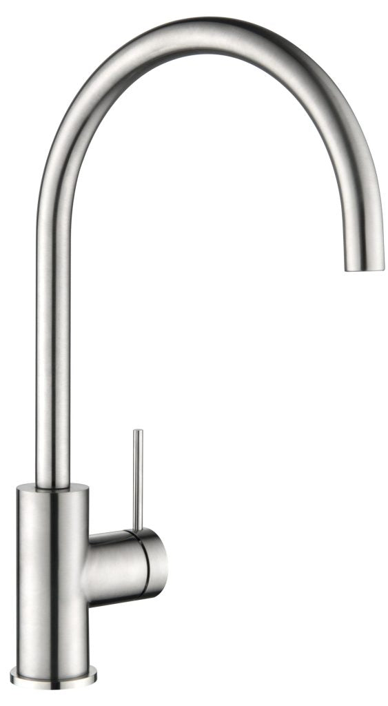 Brushed Nickel Mica Gooseneck Kitchen Sink Mixer with Modern Design