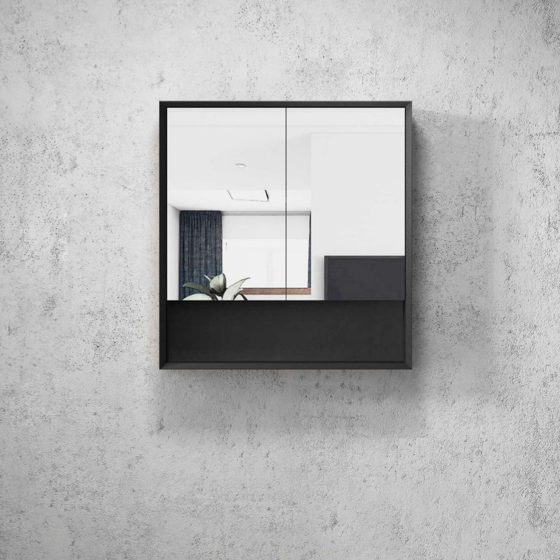 Hot! MARLO 750mm Matte Black Mirror Shaving Cabinet