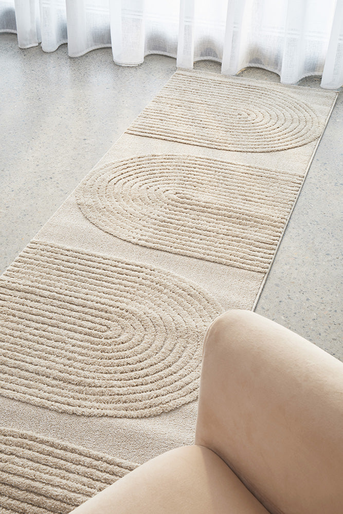 Hot Sale! Lotus Abbey Beige Modern Runner Rug for Stylish Interior Spaces