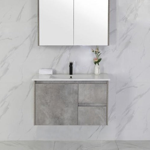 LOLA Grey Wall Hung Vanity - All Sizes Available