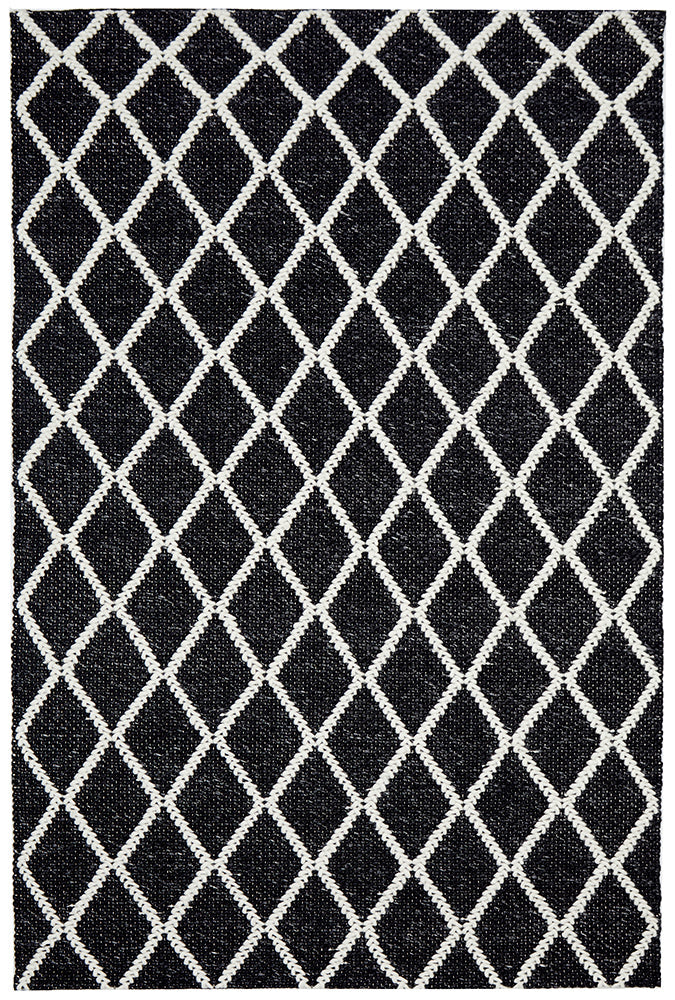Hot Sale! Luxury Huxley Black Floor Rug for Contemporary Interiors
