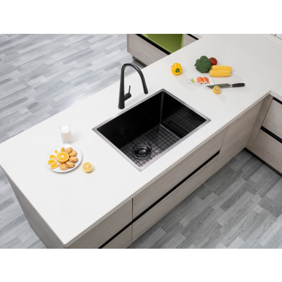 Hot Deal! Gun Metal Grey 1.2mm Stainless Steel Single Sink Set (600x450x230mm)