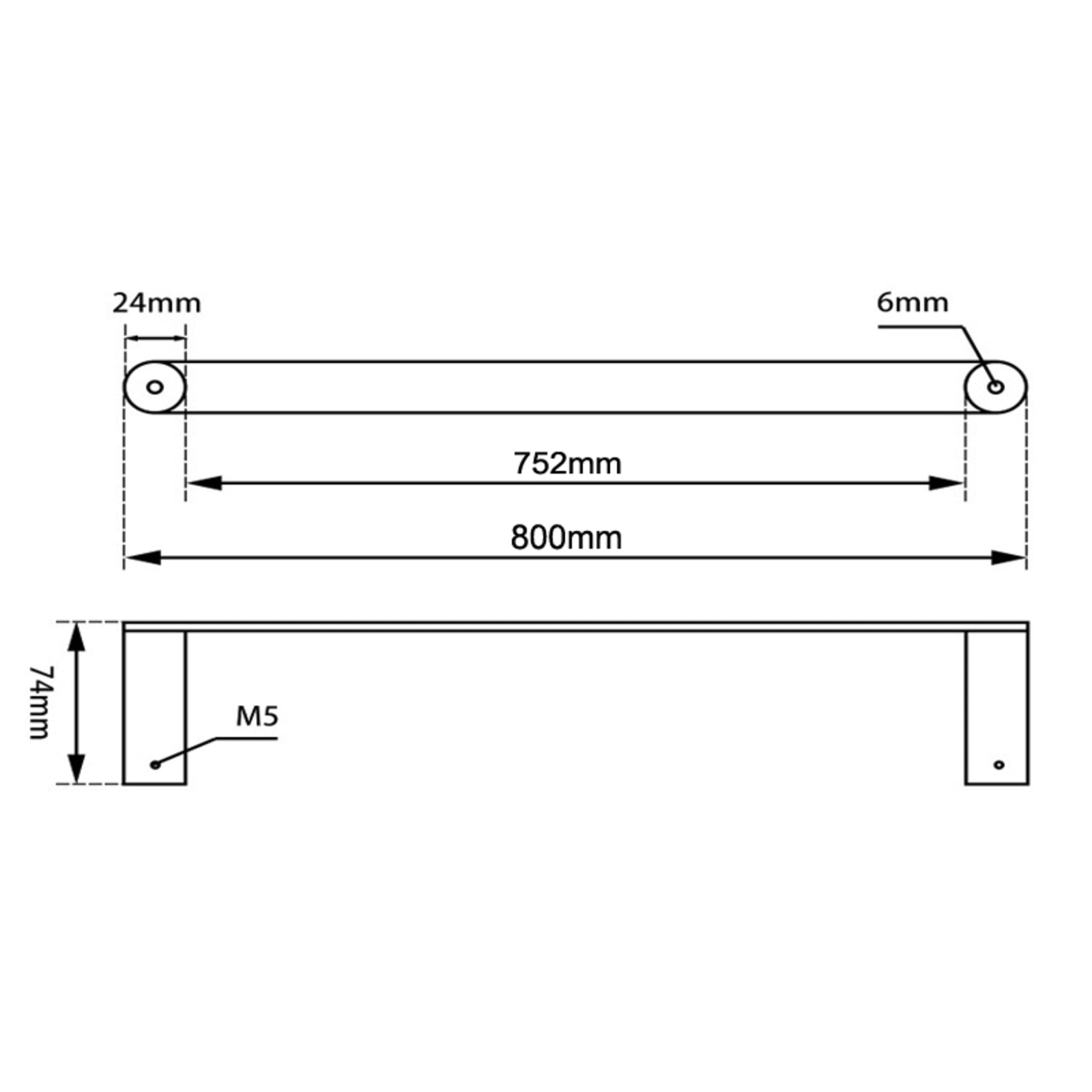 Hot Sale! Esperia 800mm Single Matte Black Towel Rail for Stylish Bathrooms
