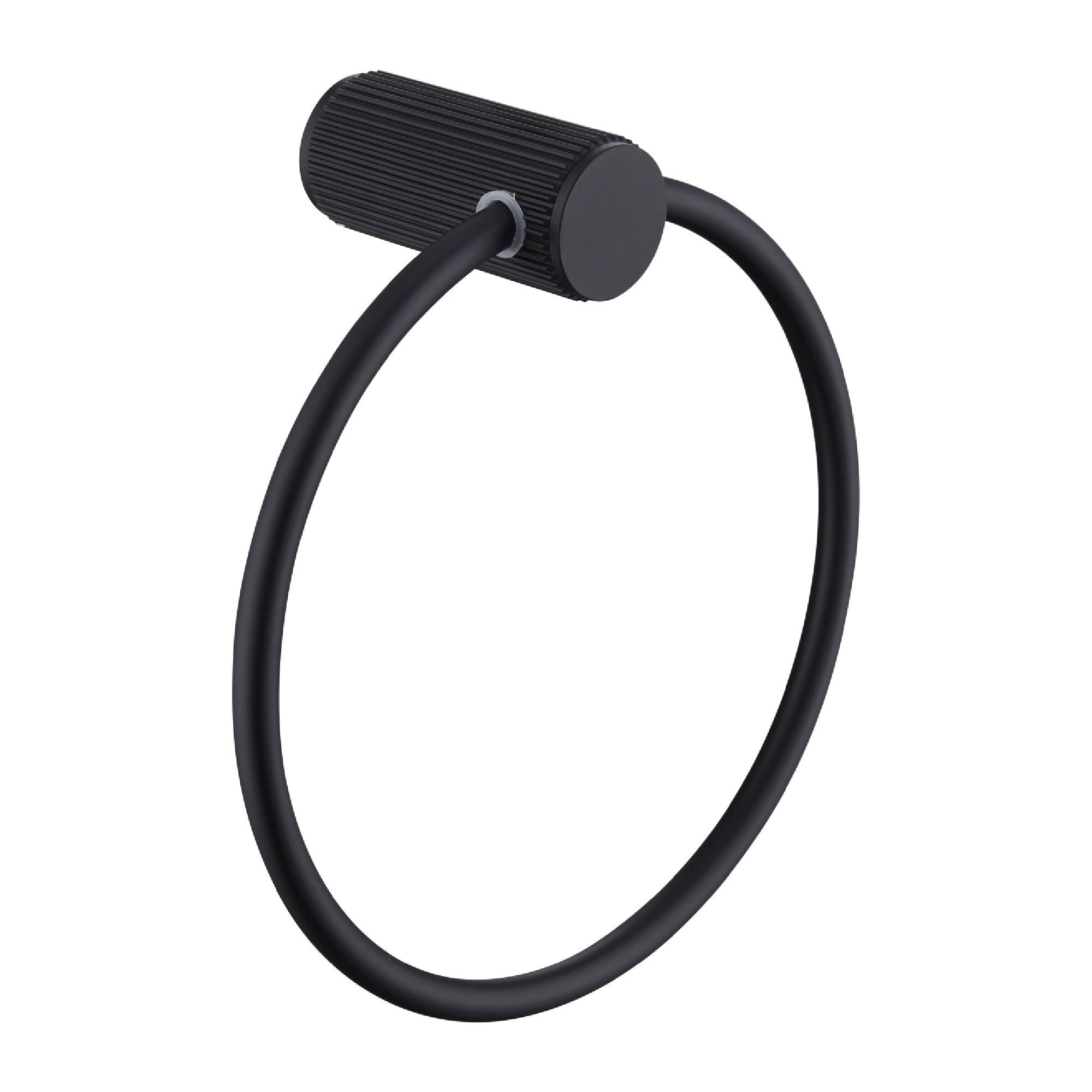 Black Mica Fluted Towel Ring - Stylish Bathroom Upgrade
