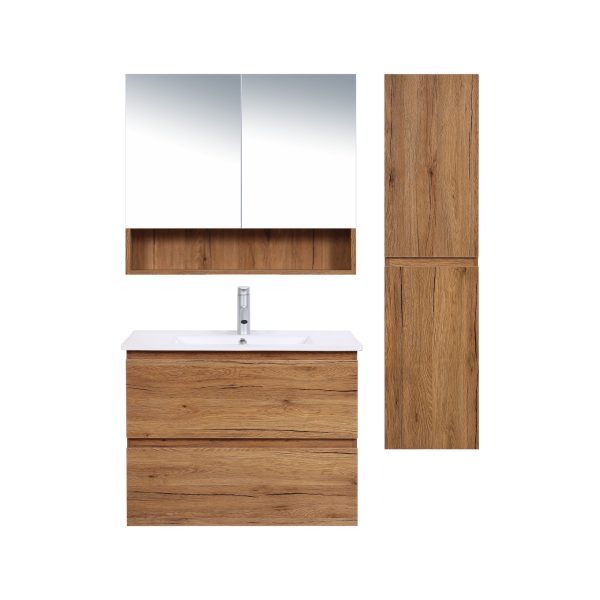 Elegant Luna 750mm Wall - Hung Plywood Bathroom Vanity with Storage