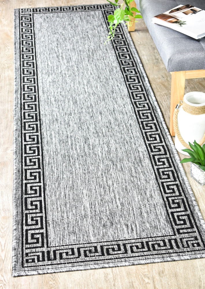 Alaska Light Grey Machine - Made Polypropylene Runner Rug 7781 - DM9E