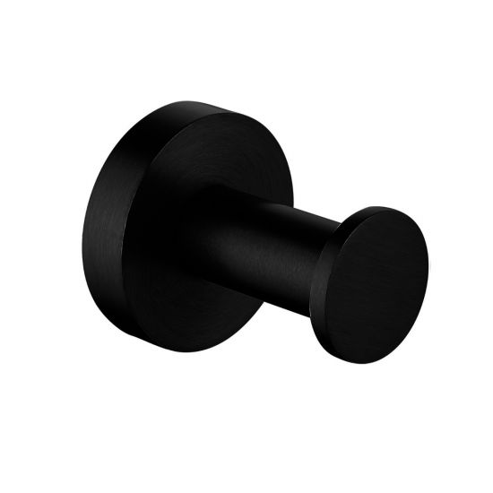 Stylish Pentro Round Robe Hook in Matte Black Finish