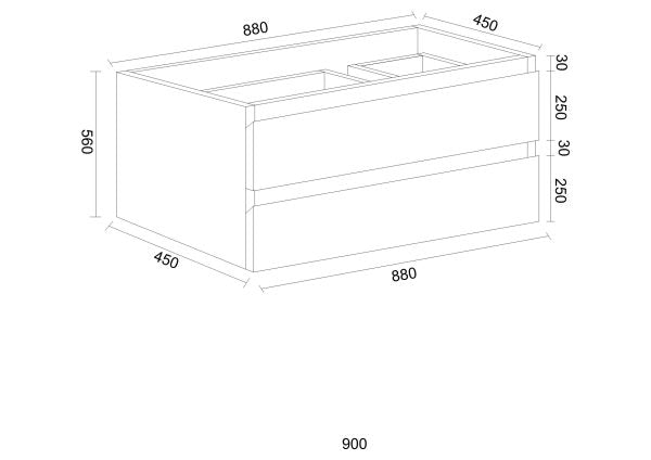 Exclusive Offer! Luna 900mm Wall - Hung Plywood Bathroom Vanity for Elegant Storage
