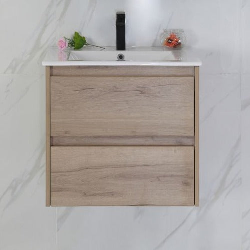 Exclusive MAX MDF Wall Hung Vanity in Natural Oak (All Sizes)