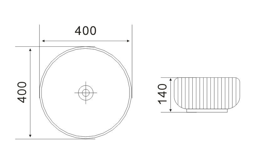 Hot Sale! POSEIDON Round Matte White Ceramic Basin (400x400x140mm)