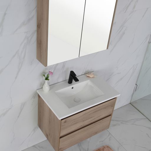 Exclusive MAX MDF Wall Hung Vanity in Natural Oak (All Sizes)