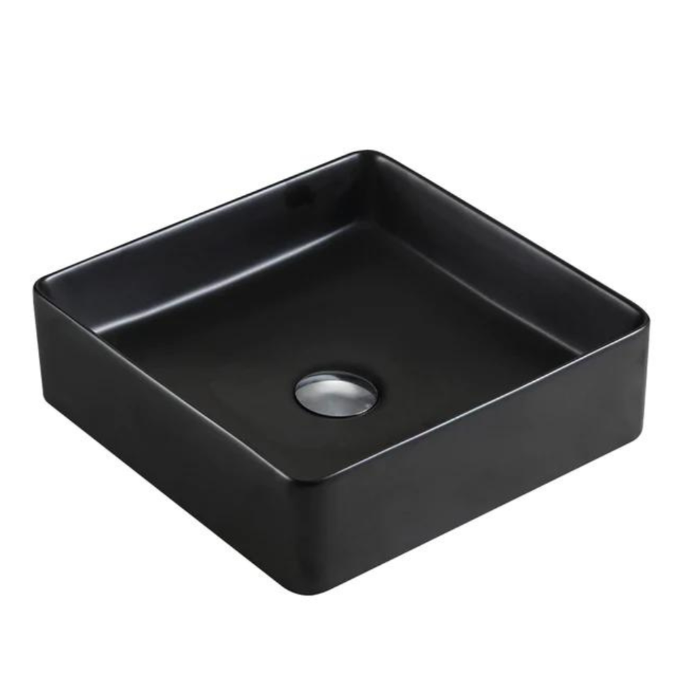 HOT! POSEIDON Square Matte Black Ceramic Basin (360x360x110)