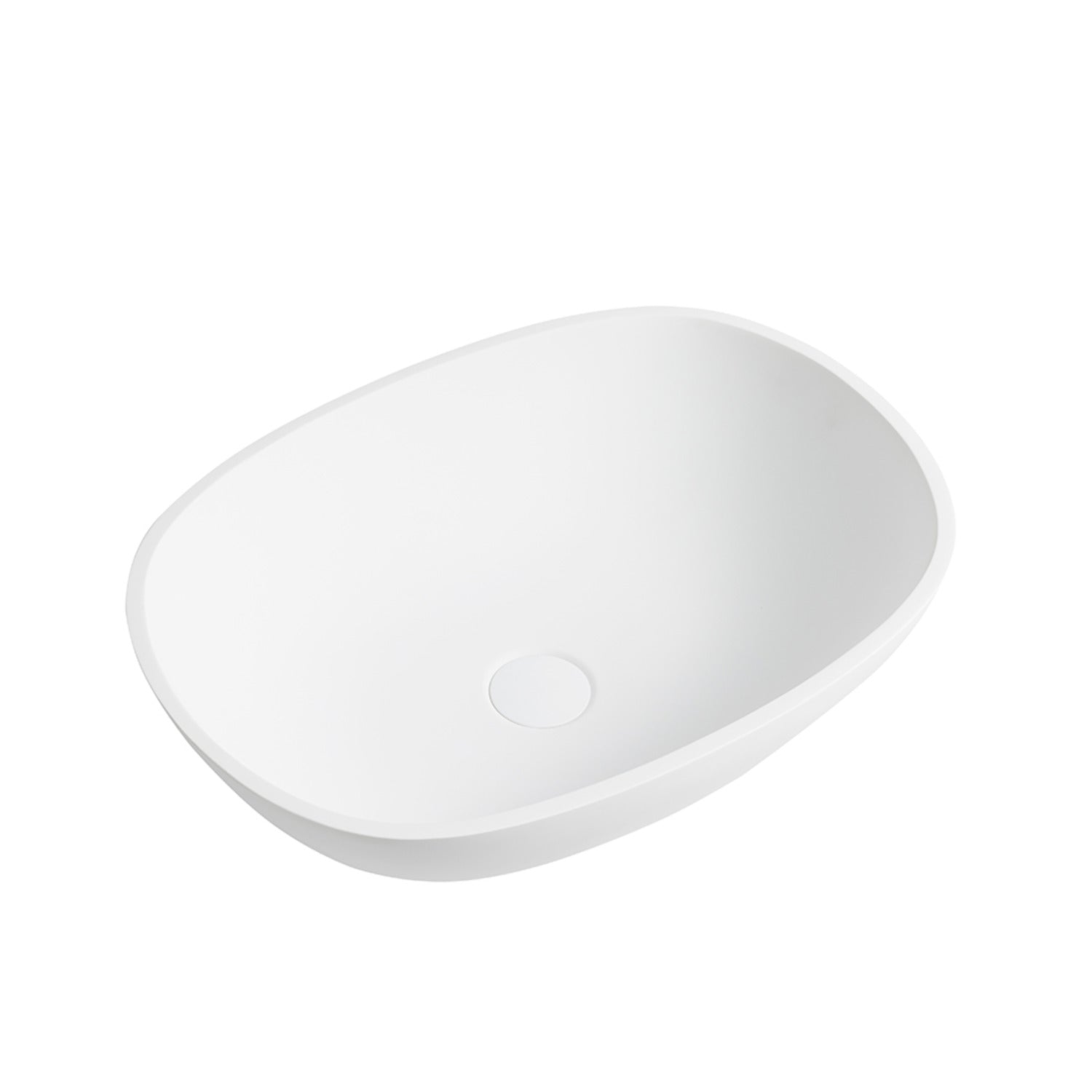Hot Sale! Percy Matte White Cast Stone Above Counter Rectangle Basin (550x400x155mm)
