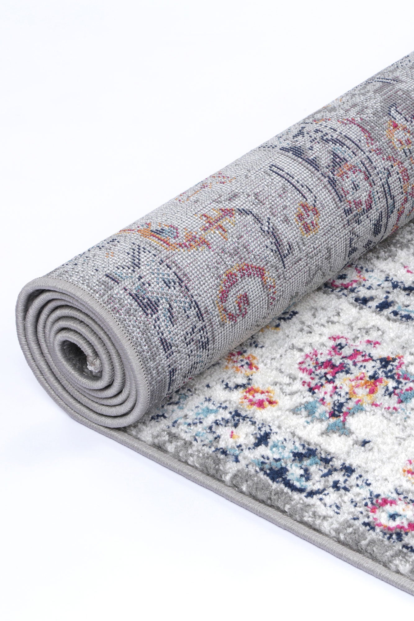 Ligures Grey Multi Traditional Rug - Trendy & Durable
