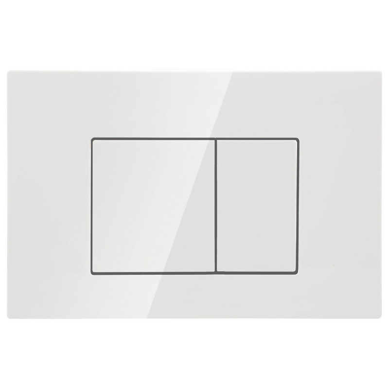 Mercio R&T White Square Flush Plate with Premium Finish and Dual Flush