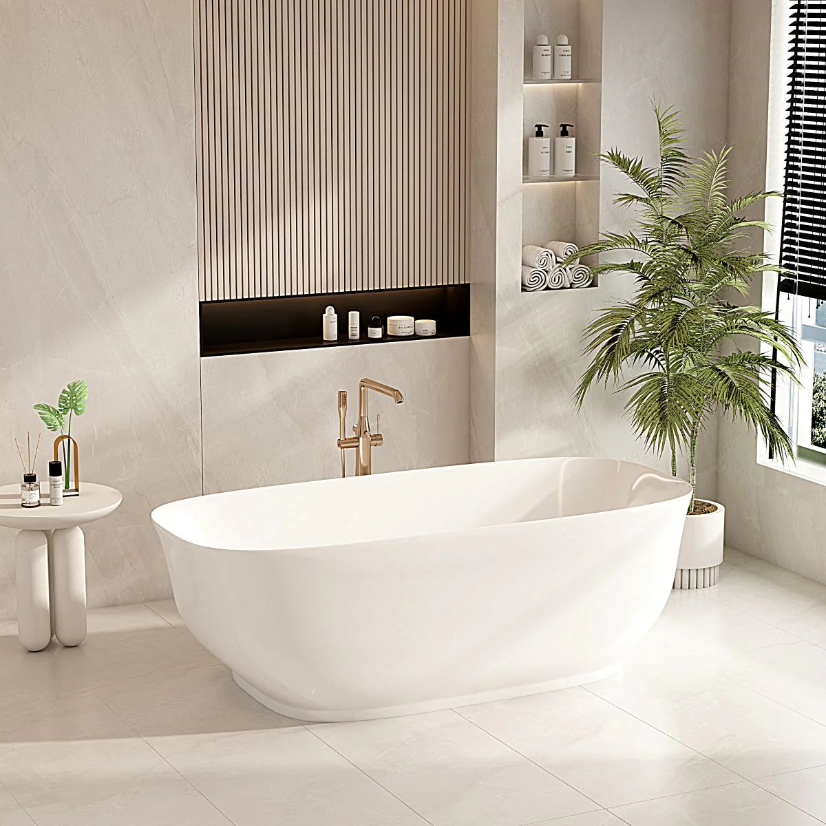 1700mm Gloss White Freestanding Libra Luxury Bathtub