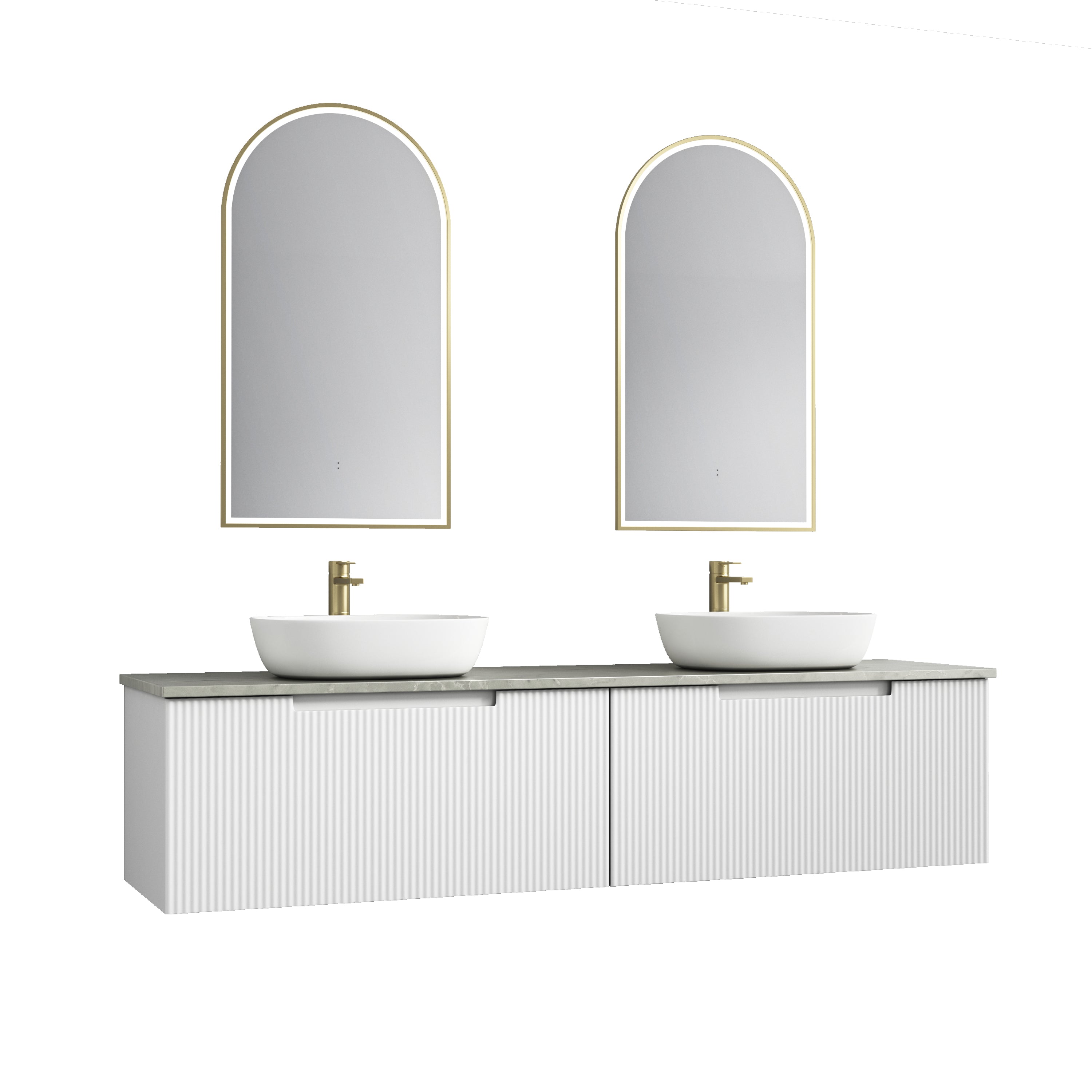 PERLA Mark II Matte White Wall - Hung Vanity in All Available Sizes