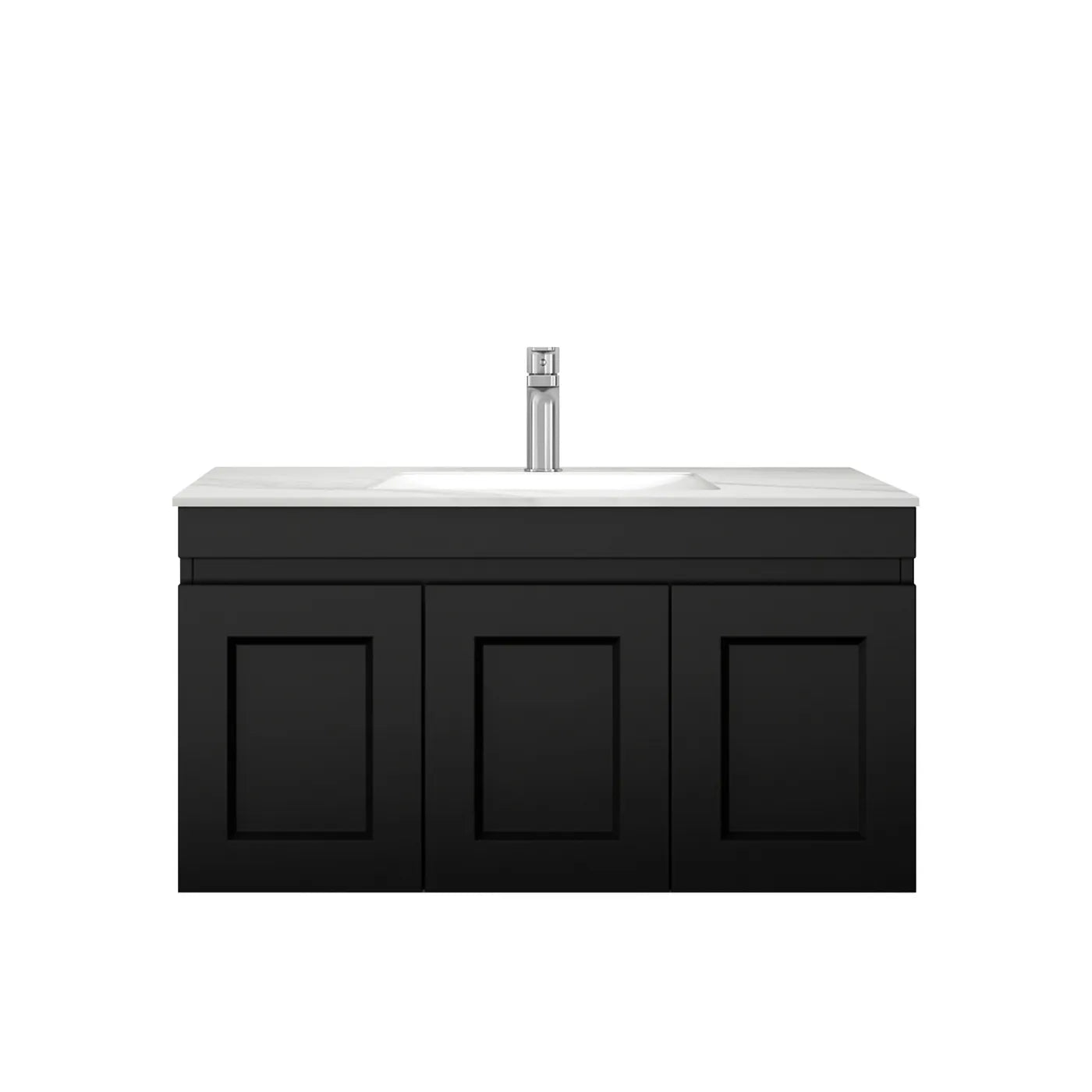 Hampton Mark II 900mm Wall-Hung Vanity in Trendy Matte Black - A Stylish Bathroom Upgrade