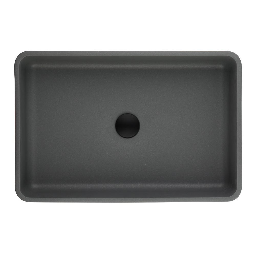 Hot Deal: POSEIDON Rectangle Matte Black Quartz Basin (600x400x140)