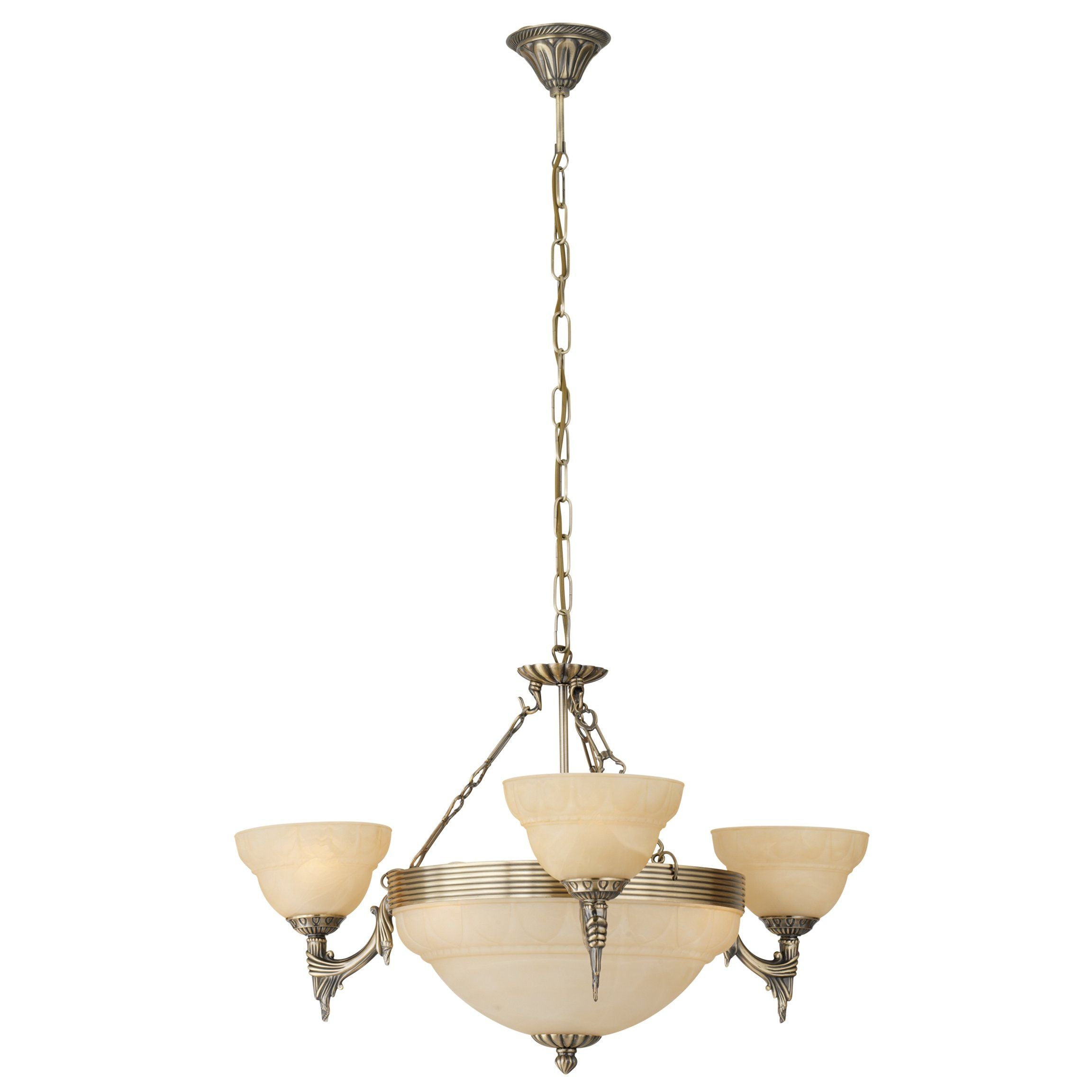 Bronzed Metal MARBELLA Pendant Light with Champagne Alabaster Glass