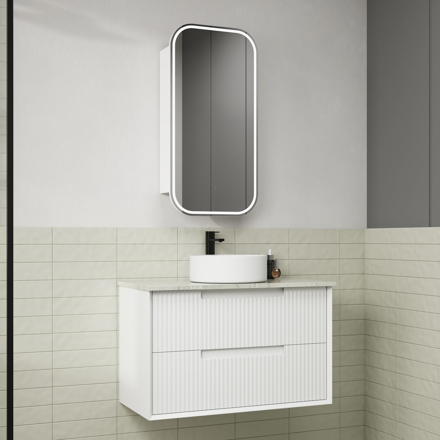 Get Your FLAUTO Matte White Wall-Mounted Bathroom Vanity in All Sizes Now!
