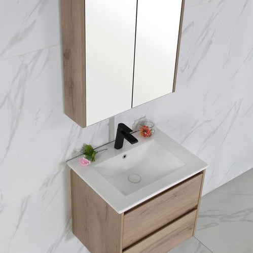 Exclusive MAX MDF Wall Hung Vanity in Natural Oak (All Sizes)