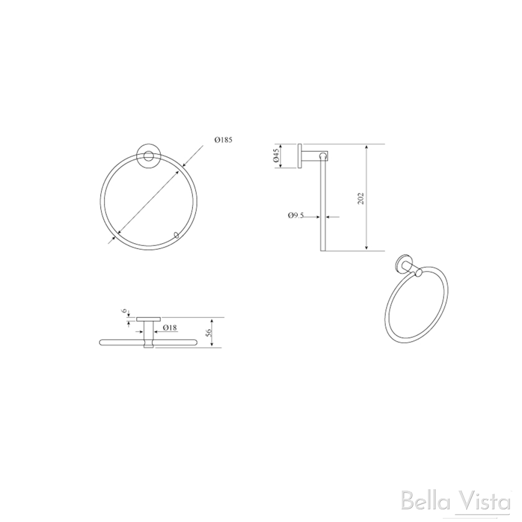 Black Mica Hand Towel Ring - A Stylish and Functional Bathroom Essential for Easy Access