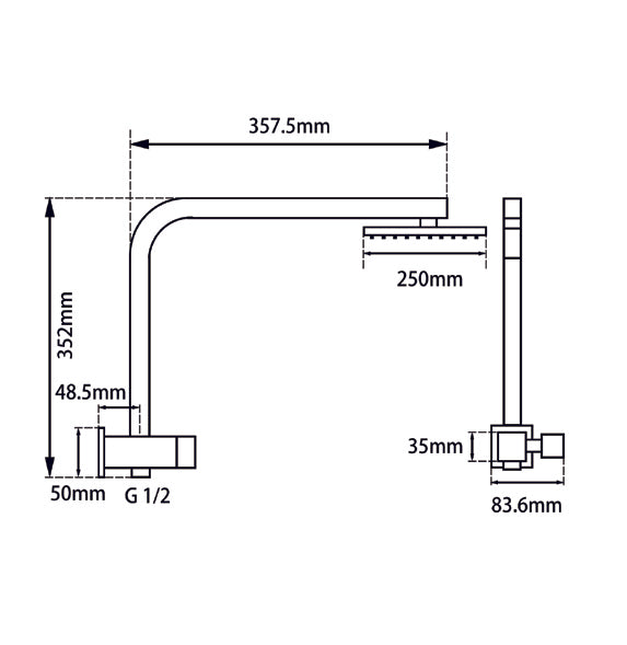 10-Inch Square Chrome Shower Station with Top Water Inlet for Modern Bathrooms