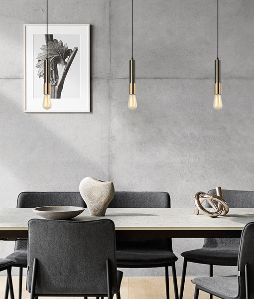 Hot Sale: Interior Tube Pendant Lights with Brass Highlights