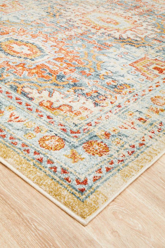 Legacy Blue Power - Loomed Polypropylene Rug with Floral Design