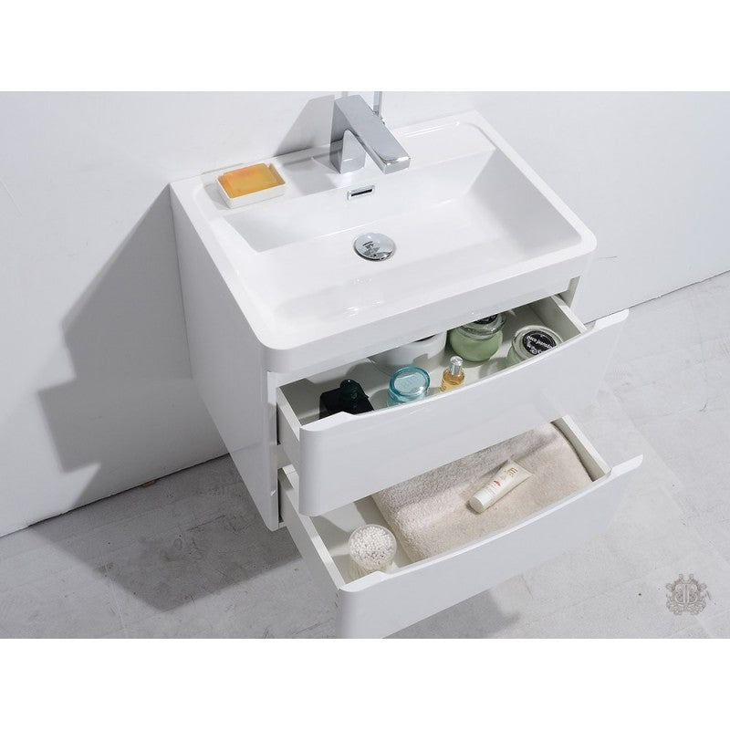 Hot! ANCONA 600mm Gloss White Wall - Hung Vanity